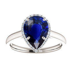 Handgefertigter Kornblumenblauer Saphir Edelstein-Ring 2 Karat |