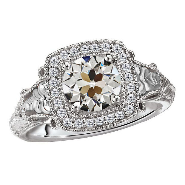 Hochwertiger Halo-Fassung Ring 4 Karat – Hauptansicht