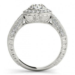 Halo Runden Echt DiamantVerlobungsring Vintage-Stil 1.75 Karat WG 14K