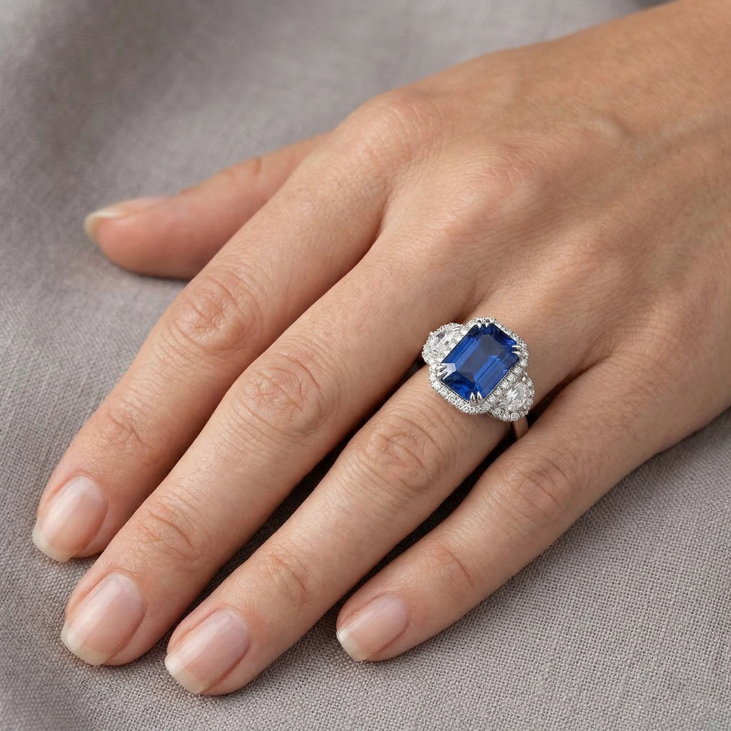 echter round diamant 5Karat ring mit Diamantbesatz