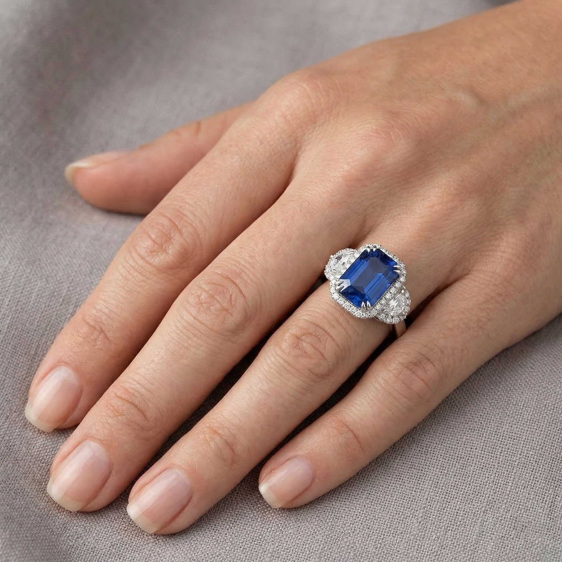 echter round diamant 5Karat ring mit Diamantbesatz