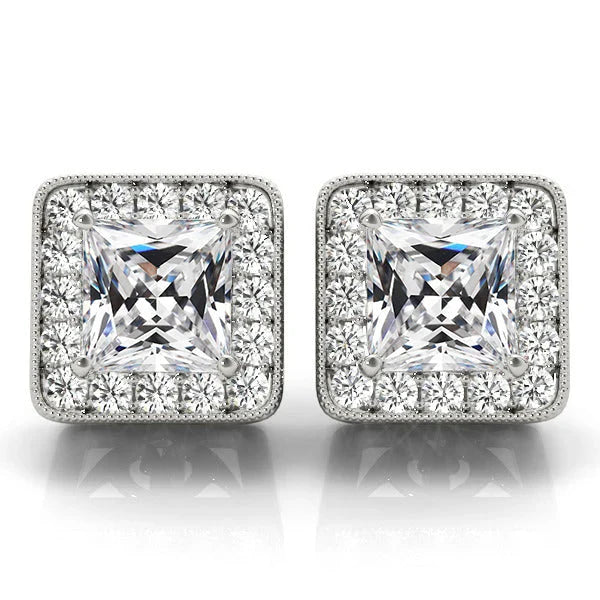 Ohrstecker 14 Karat Weißgold mit Diamant – Hauptansicht