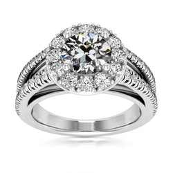 Halo Jubiläumsring Alter Bergmann Naturliche Diamant Split Shank 7 Karat