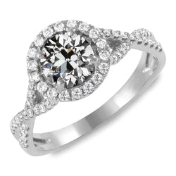 Halo Ring Runder Alter Minenschliff Naturliche Diamant Pave Infinity Style 5 Karat