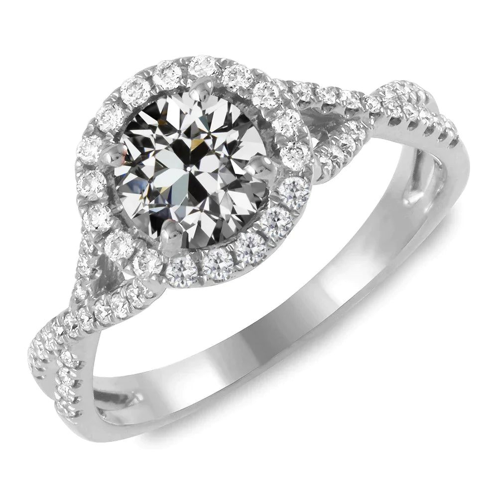 Halo Ring Runder Alter Minenschliff Naturliche Diamant Pave Infinity Style 5 Karat