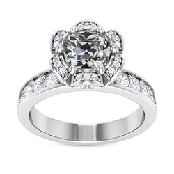 Halo Ringkissen Altschliff Naturliche Diamantring Blumenkanal Set 5 Karat