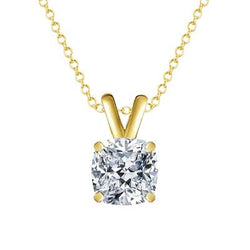 Halskette Mit Anhänger Mit Kette 3 Karat Big Natürliche Diamant Gelbgold 14K