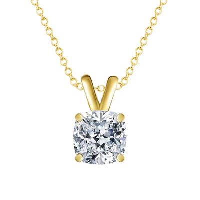 Halskette Mit Anhänger Mit Kette 3 Karat Big Natürliche Diamant Gelbgold 14K