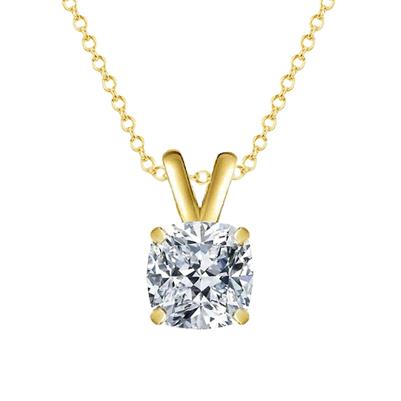 echter cushion diamant 3Karat anhänger Vorderansicht