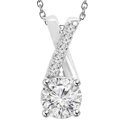 echter round diamant 2.50Karat anhänger Vorderansicht
