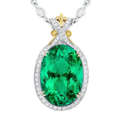 GIA-Geprüft Schmuckstein-Anhänger – Smaragd 7 Karat Bicolor 14K