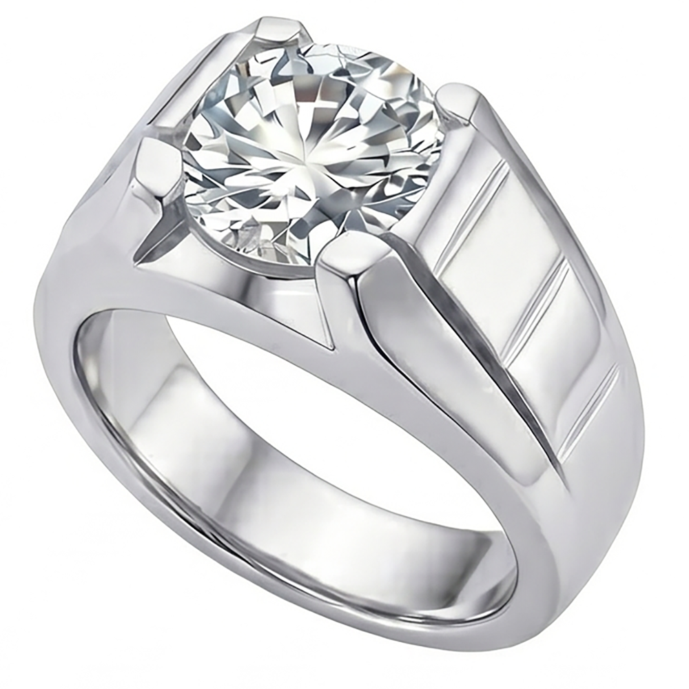 Handgefertigter Edler Diamant Herren-Ring 2 Karat von