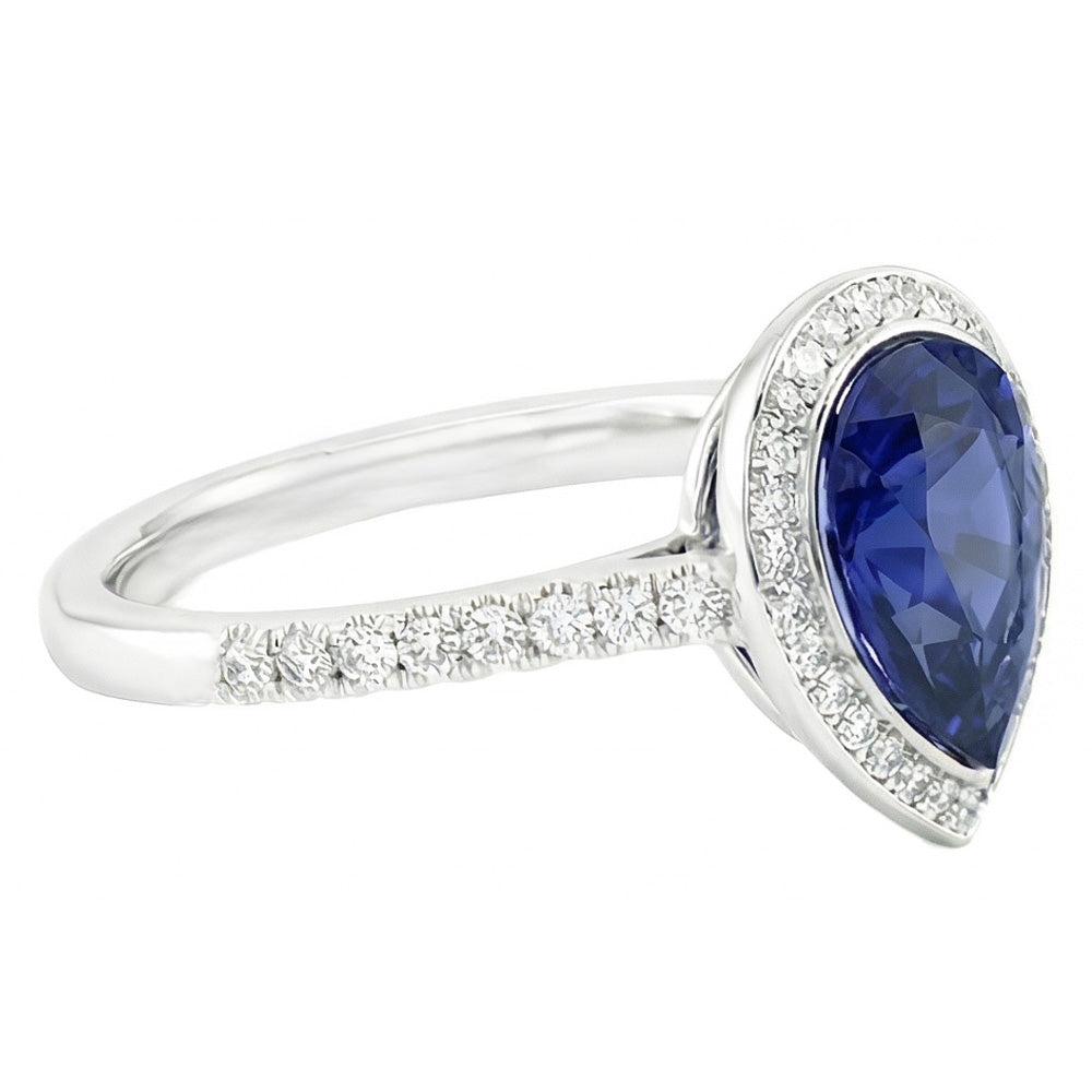 Handgefertigter Royalblauer Saphir Schmuckstein-Ring 3,50 Karat