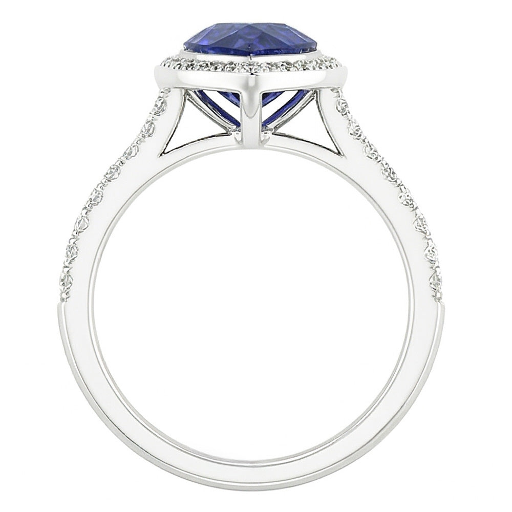 Handgefertigter Royalblauer Saphir Schmuckstein-Ring 3,50 Karat