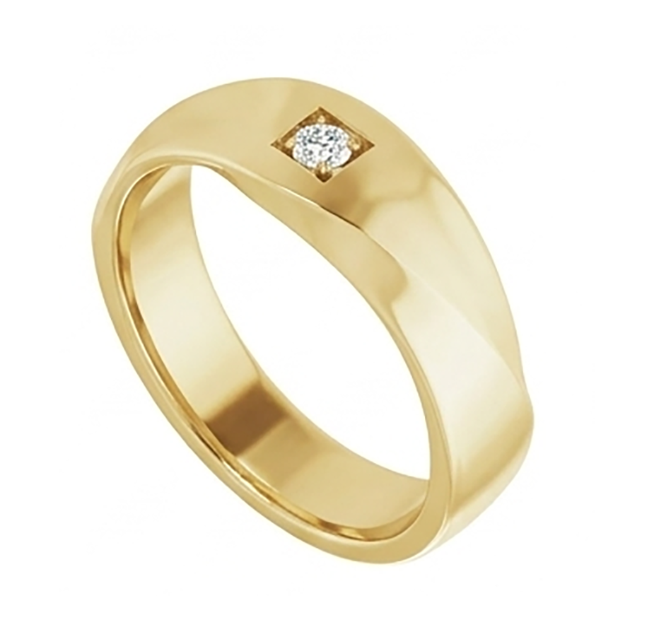 Handgemachter Herrenring mit IGI-Zertifiziert Brillant – 0,25