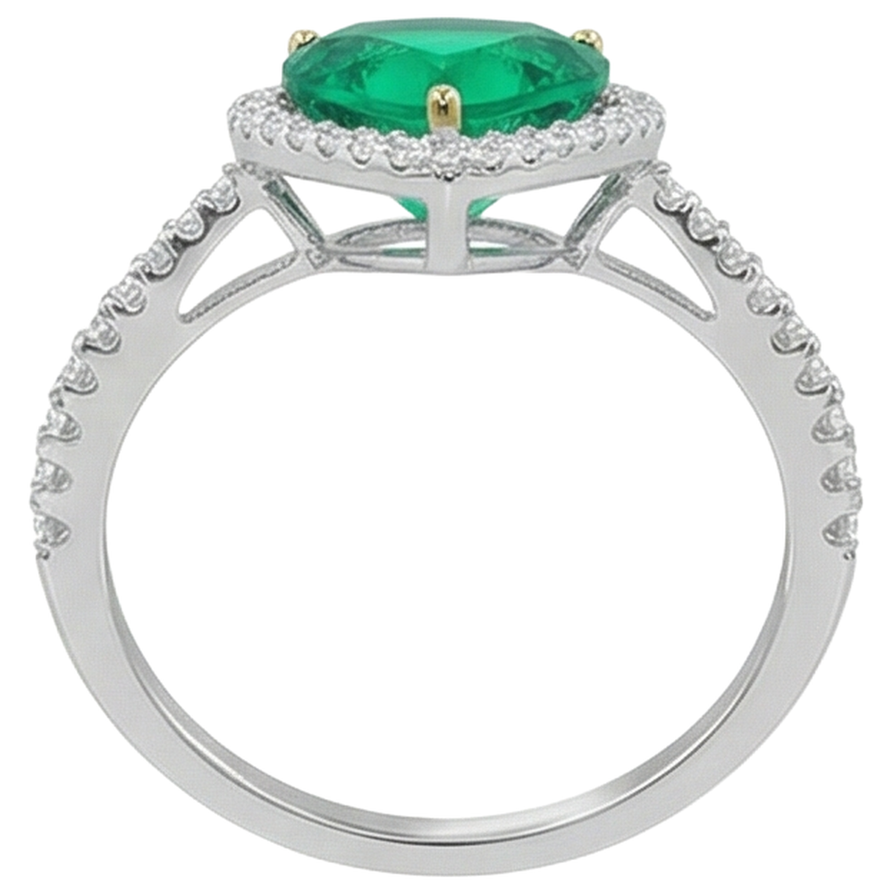 Handgemachter Edelstein-Ring 2 Karat – Draufsicht