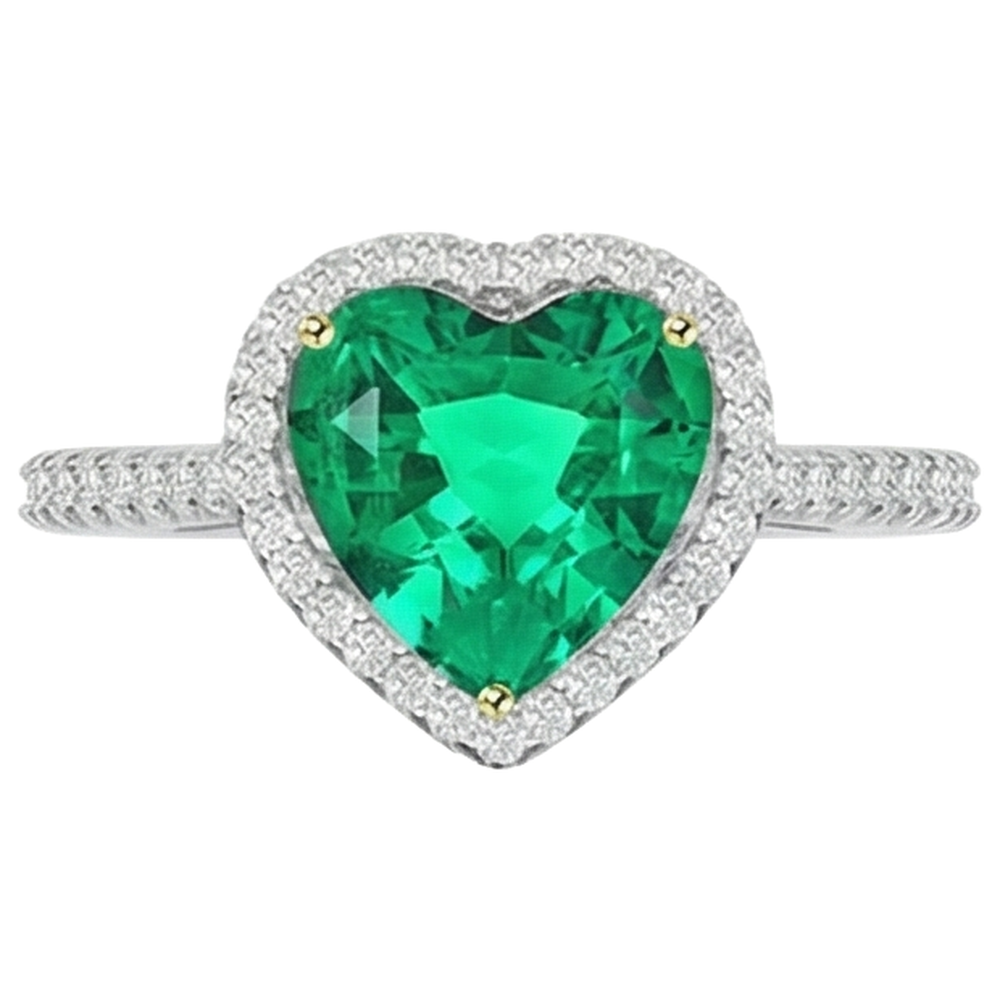 Handgemachter Edelstein-Ring 2 Karat – Schrägansicht