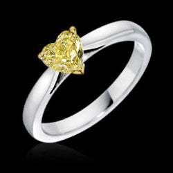 Authentischer Brillant Einzelstein-Ring 1 Karat – Bicolor 14K