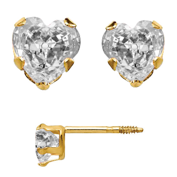 Edler Diamant Ohrstecker 7-Karat 14K Gelbgold – Hauptansicht