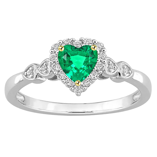 Kolumbianischer Smaragd Edelstein-Ring 1-Karat Bicolor 14K Gold – Hauptansicht