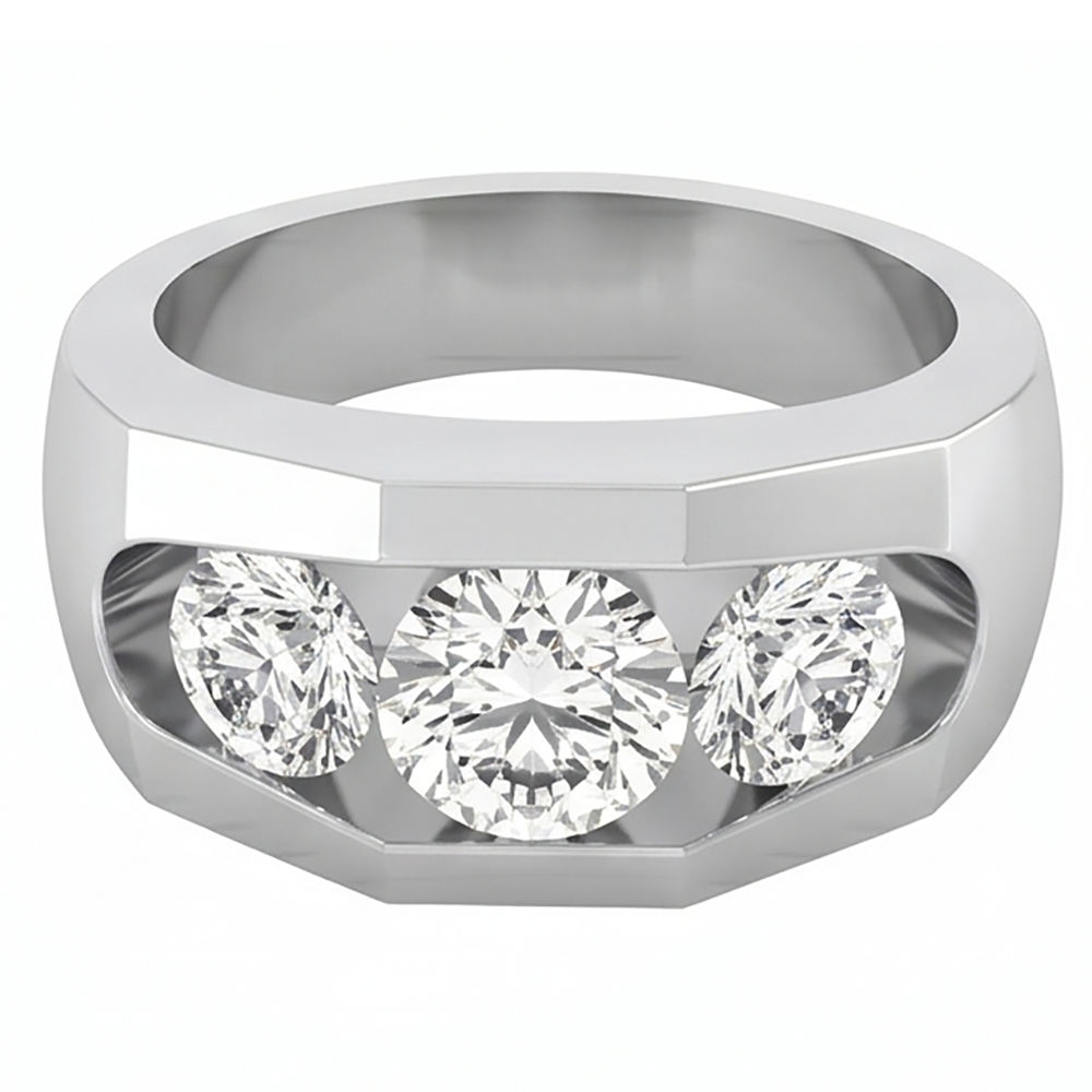 Herren Natürliche Diamant Ring 3 Stein Gold 2 Karat
