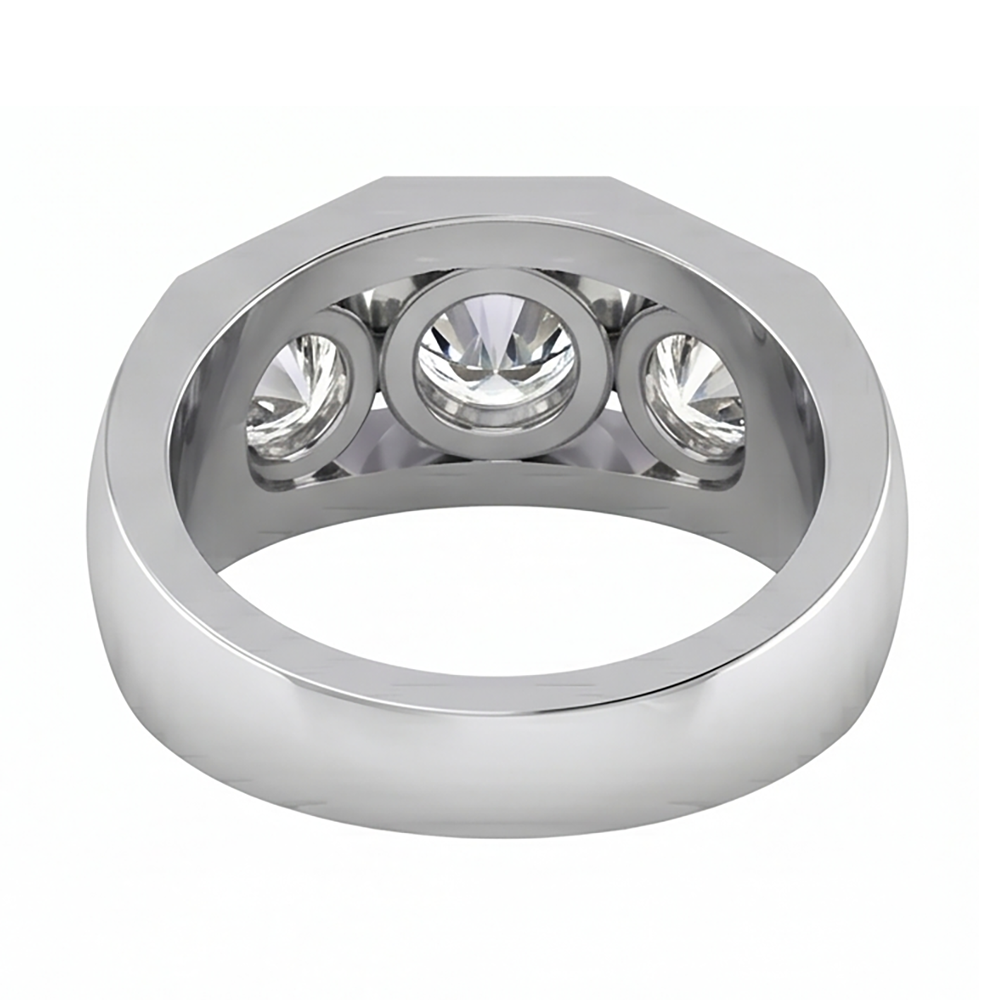 Herren Natürliche Diamant Ring 3 Stein Gold 2 Karat