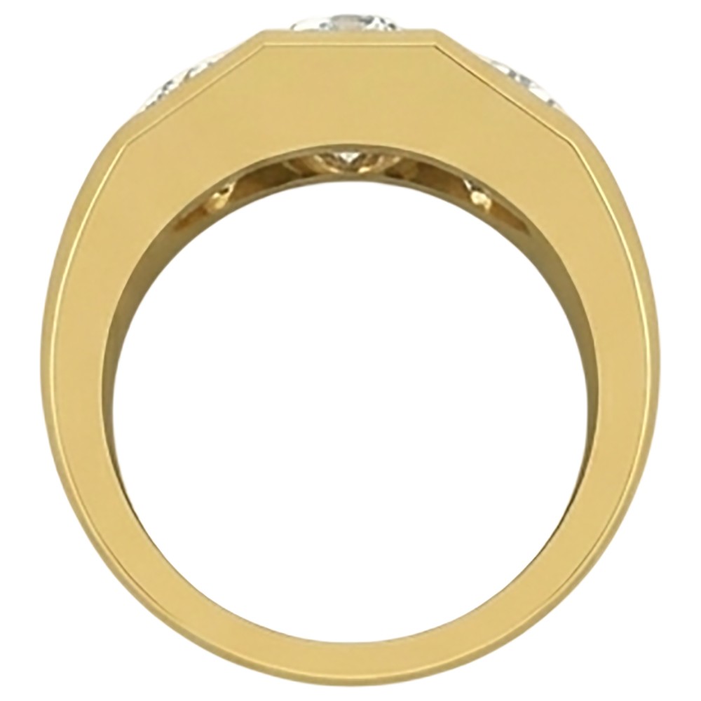 Herren Natürliche Diamant Ring 3 Stein Gold 2 Karat