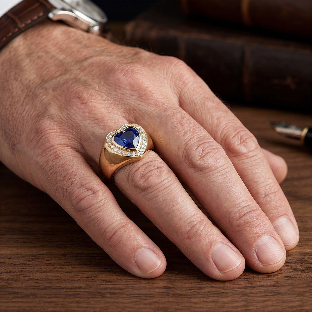 Herren VVS Farbstein-Ring – Kornblumenblauer Saphir 3,75 Karat