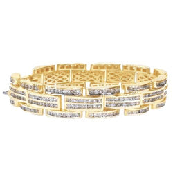 Herren Natürliche Diamantarmband Gelbgold 14K Schmuck 17,60 Karat