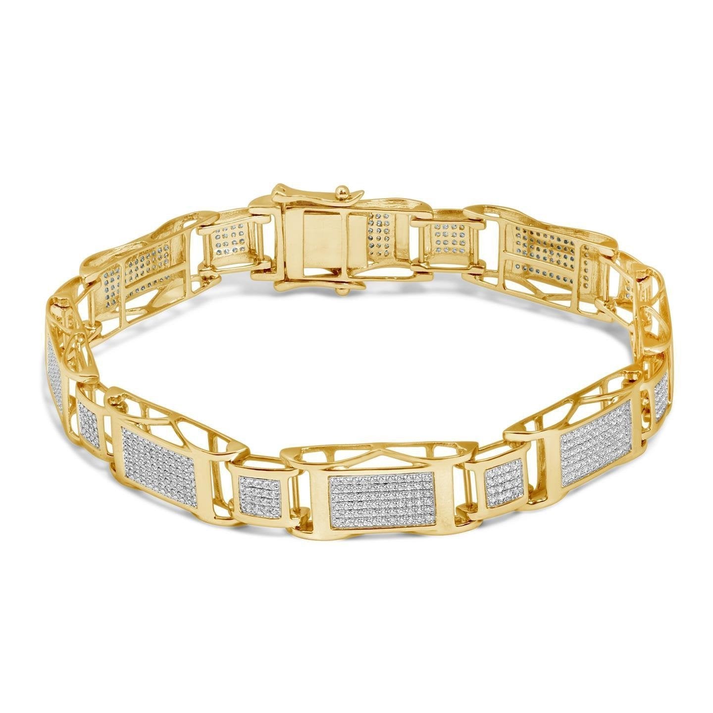 Herrenarmband Brillantschliff Funkelnd 10.35 Karat Echt Diamanten Yg 14K