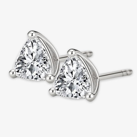 Herrlicher Trilliant Cut Echt Diamant 2 Karat Ohrstecker Damen Ohrring Weißgold