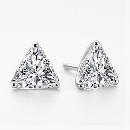 Herrlicher Trilliant Cut Echt Diamant 2 Karat Ohrstecker Damen Ohrring Weißgold