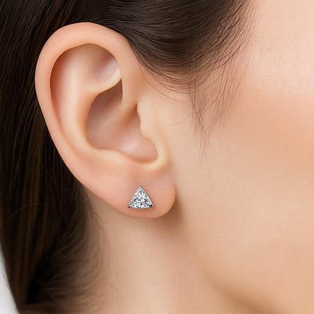 Herrlicher Trilliant Cut Echt Diamant 2 Karat Ohrstecker Damen Ohrring Weißgold