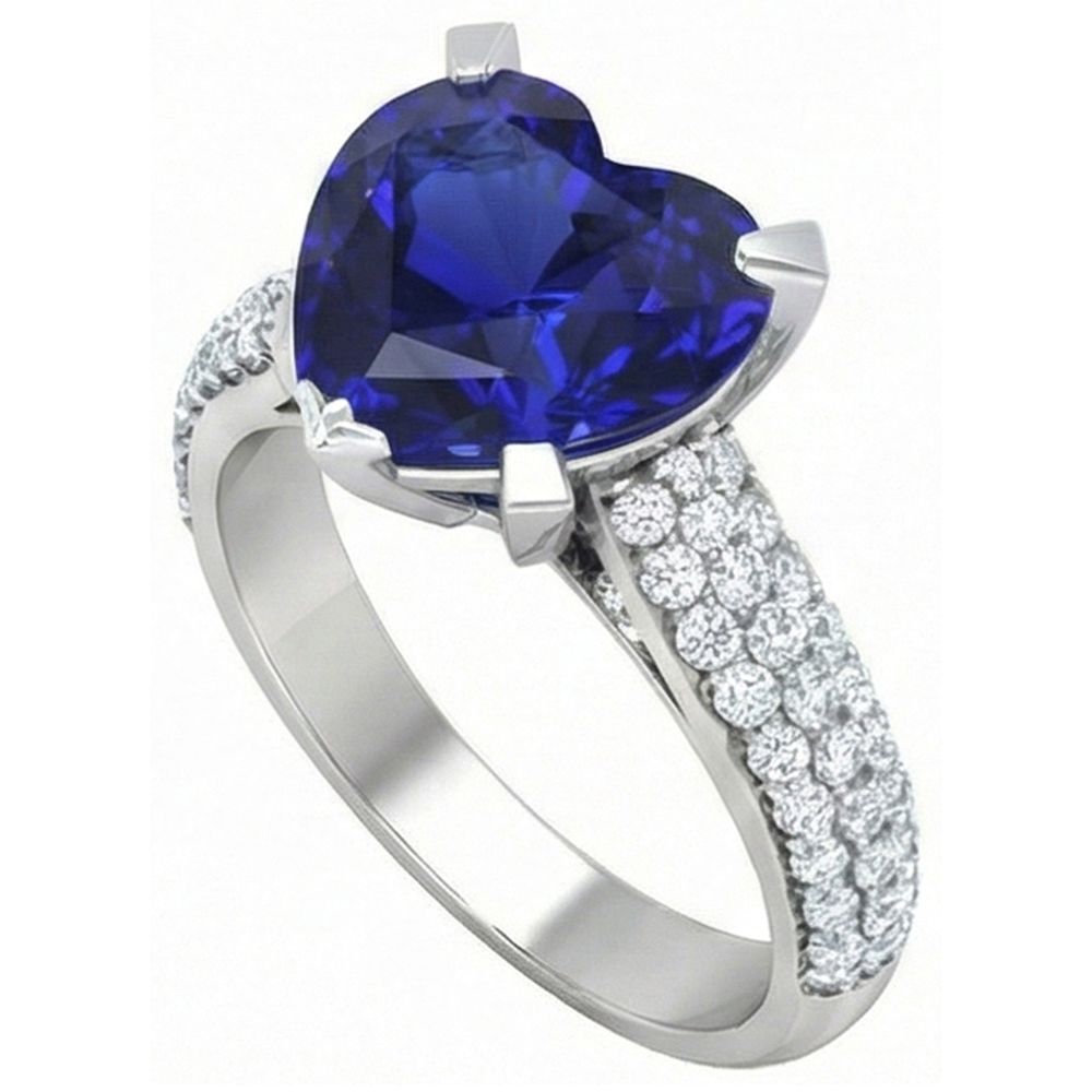 echter round diamant 5Karat ring Draufsicht