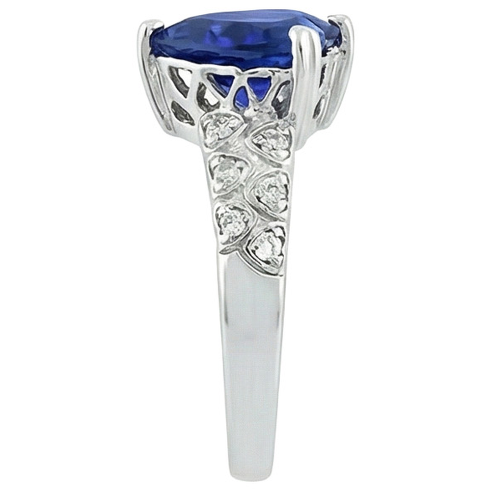 echter round diamant 7Karat ring Profilansicht