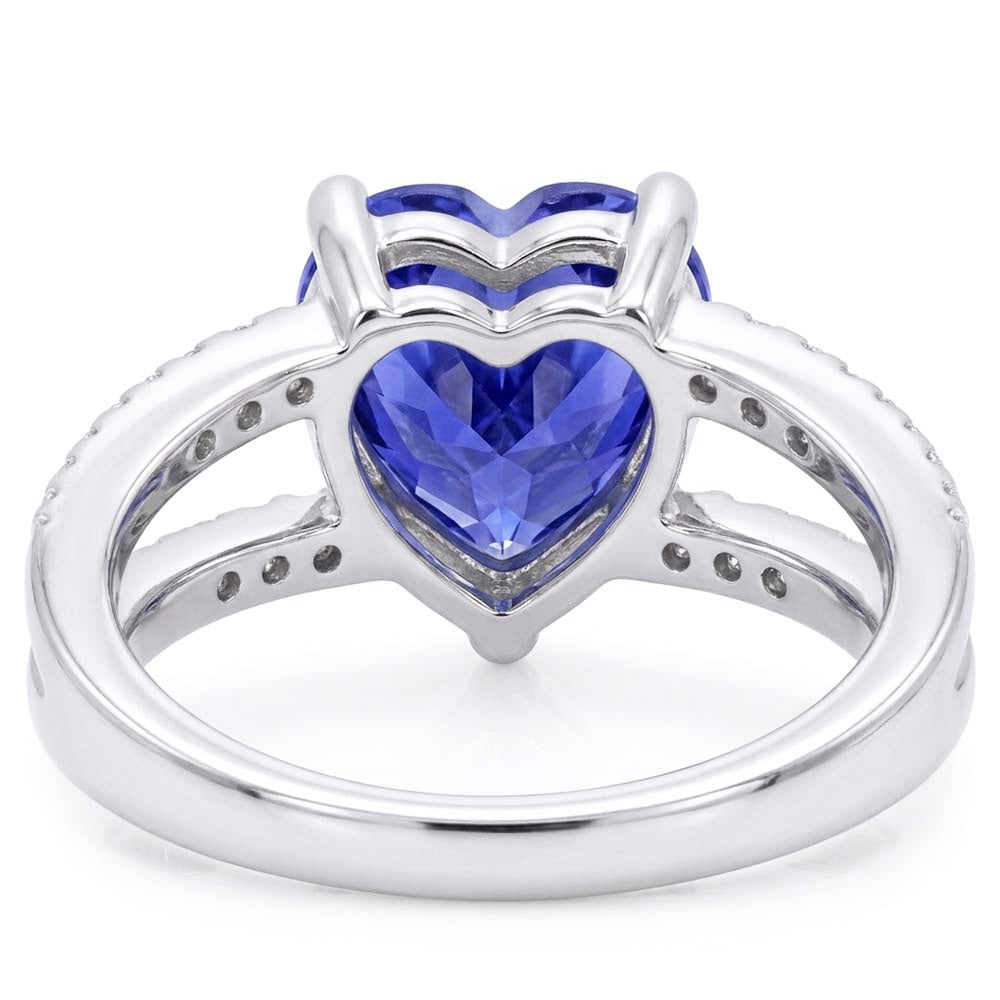 Herz Edelstein Hellblauer Saphir Ring Doppelschaft Natürlicher Diamant ( nicht im Labor gezüchtet )en 4 Karat
