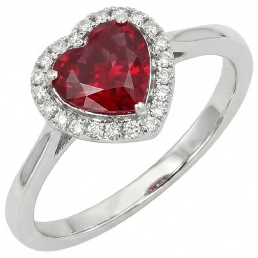 echter round rubin 3.35Karat ring Detailansicht