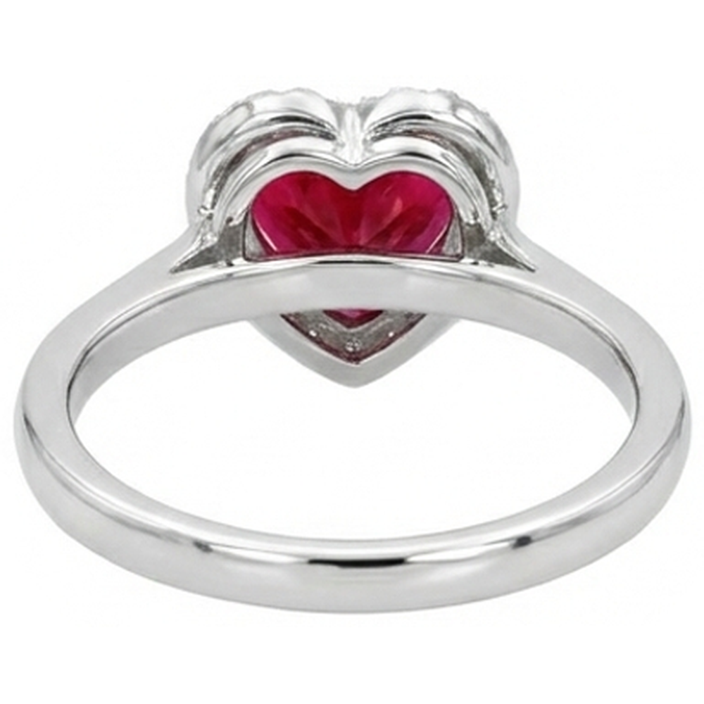 echter round rubin 3.35Karat ring auf Weiß