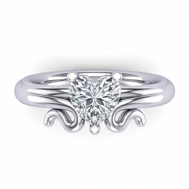 echter heart diamant 1.50Karat ring auf Weiß