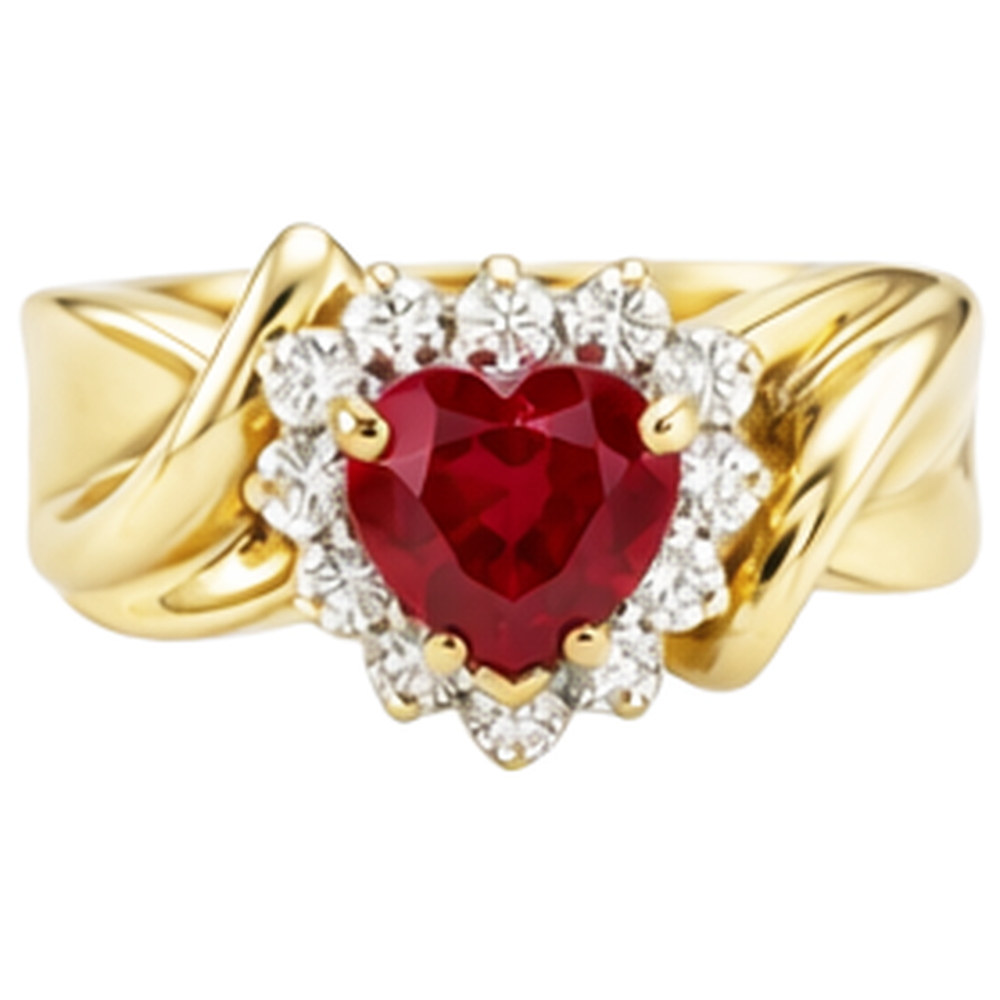 echter round rubin 2.15Karat ring Vorderansicht