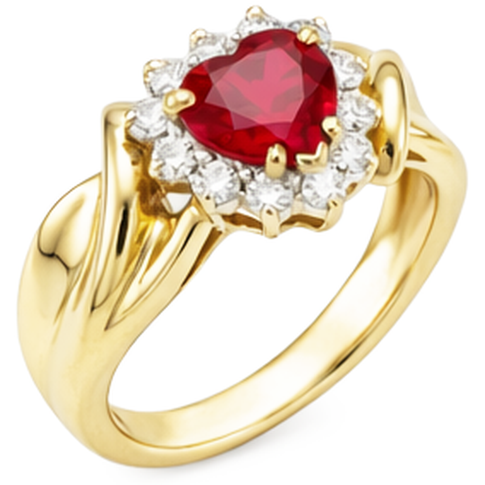 echter round rubin 2.15Karat ring Seitenansicht