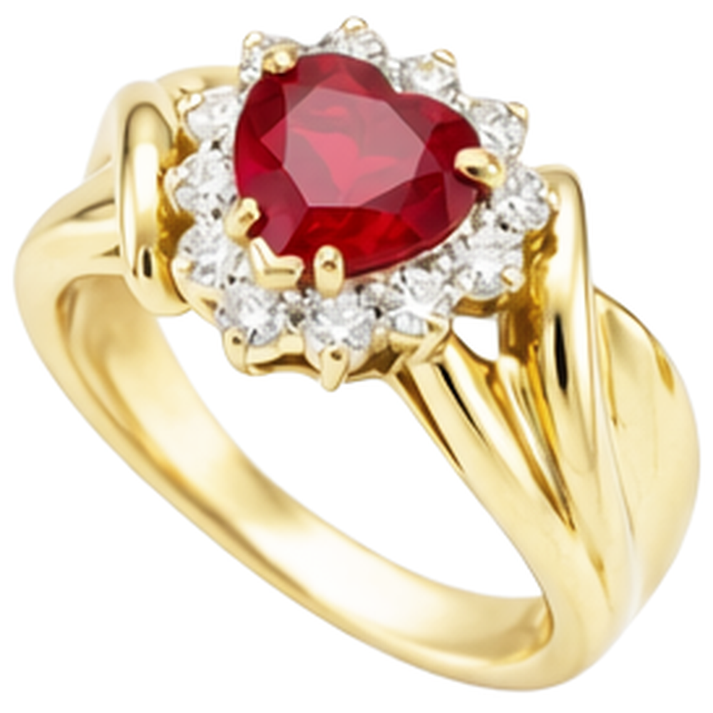 echter round rubin 2.15Karat ring Detailansicht
