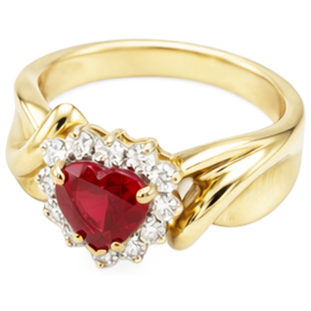 echter round rubin 2.15Karat ring Draufsicht
