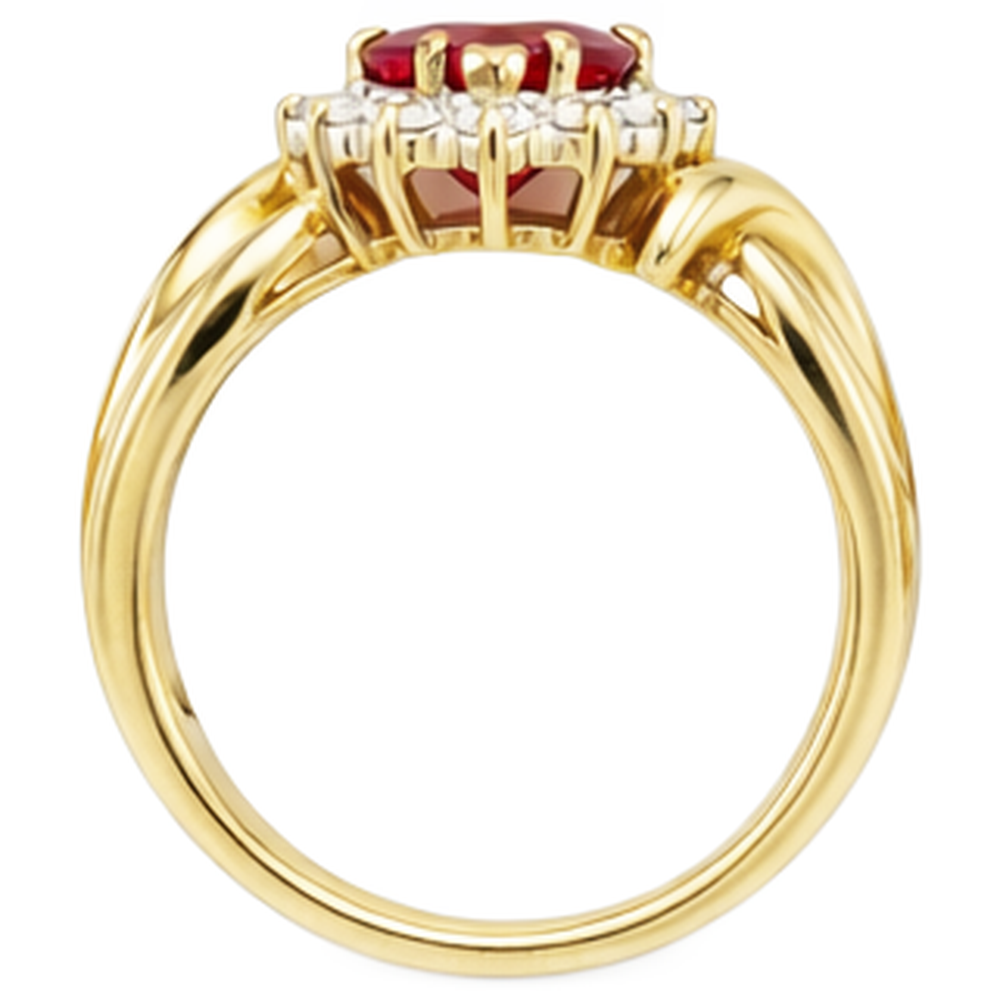 echter round rubin 2.15Karat ring auf Weiß