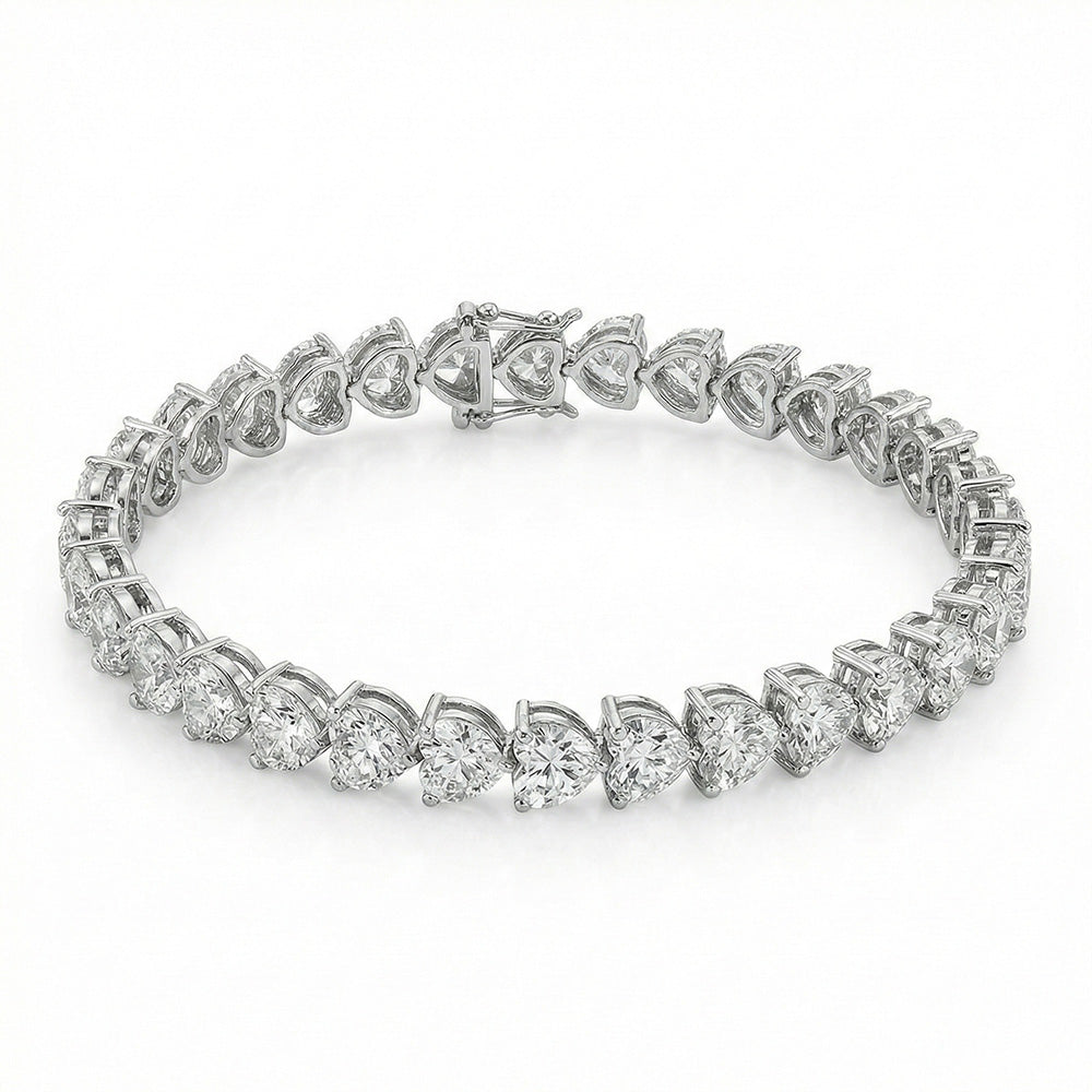 echter heart diamant 30Karat armband Draufsicht