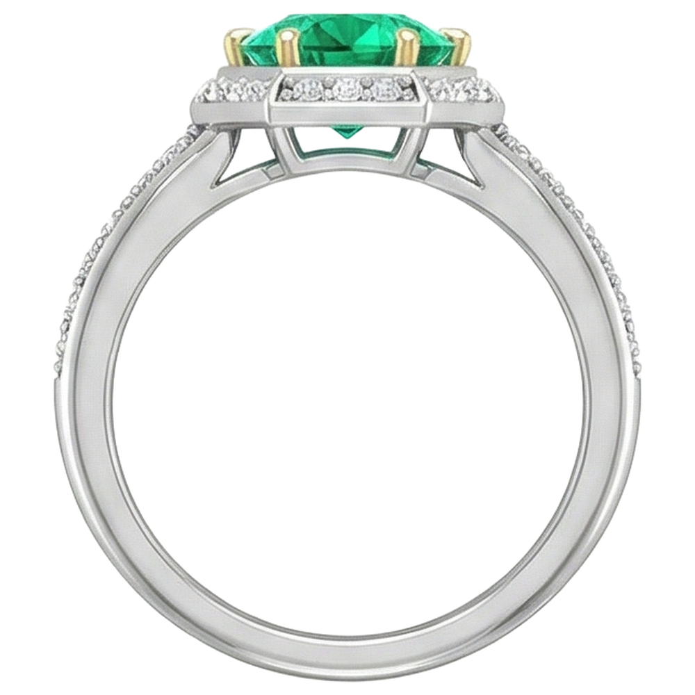 Luxuriöser Schmuckstein-Ring 1 Karat – Rückansicht