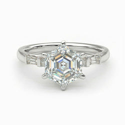 Prinzess Diamant Verlobungsring in 14K Weißgold – 1 Karat