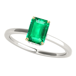 Pavé Farbstein-Ring – Kolumbianischer Smaragd 2 Karat 14 Karat
