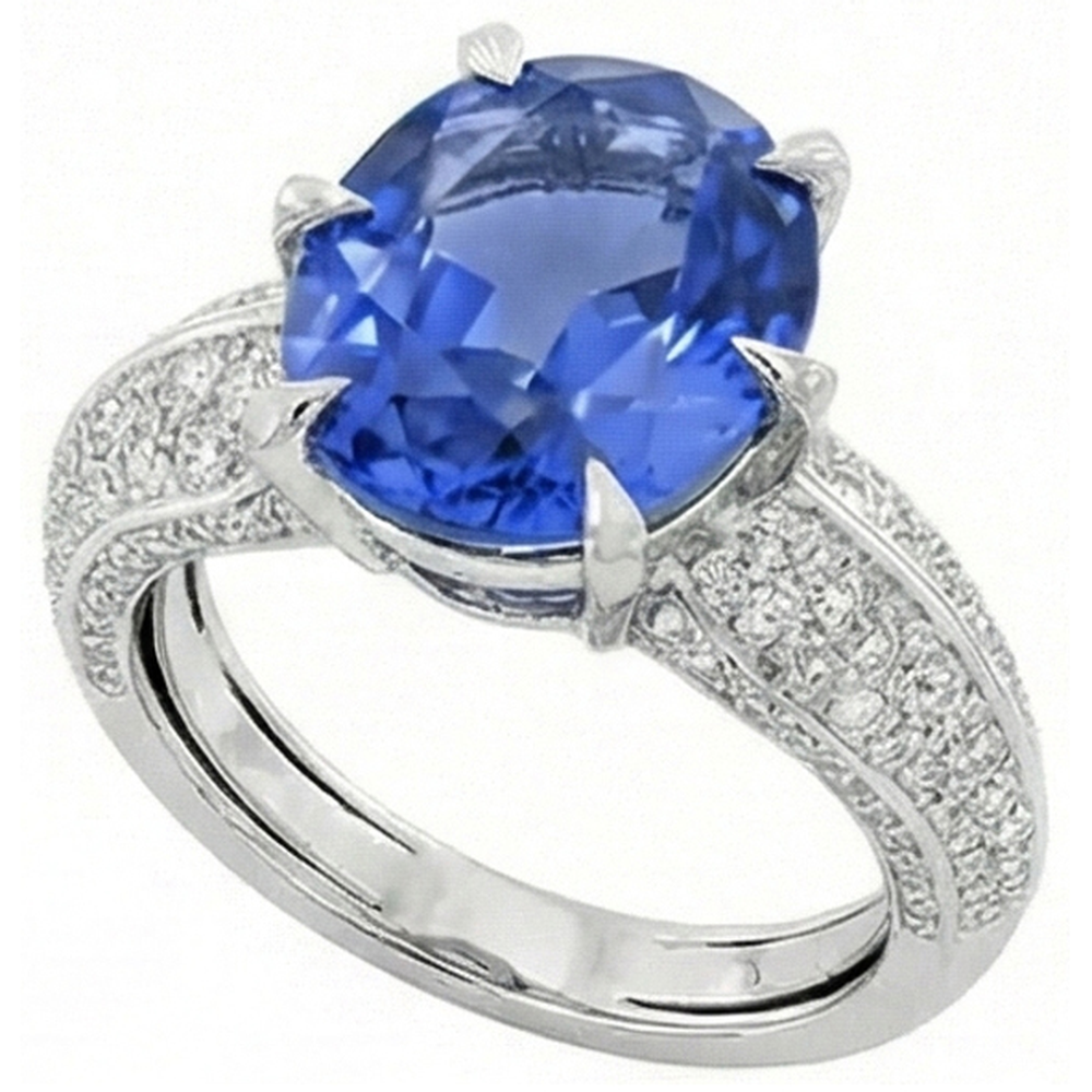 echter oval saphir 2.50Karat ring Seitenansicht
