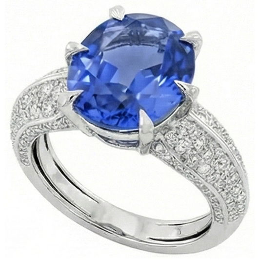 echter oval saphir 2.50Karat ring Seitenansicht